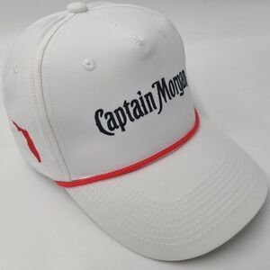 Captain Morgan Hat Snapback White Red Rope Florida Golf Spiced Rum Promo Men